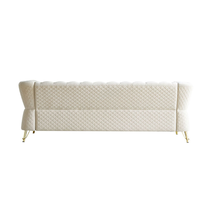 Modern Tufted Velvet Sofa For Living Room Color image number 4
