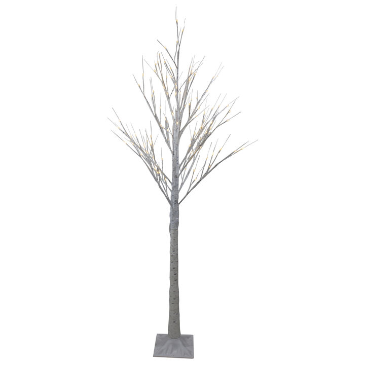 6' Lighted Christmas White Birch Twig Tree Outdoor Decoration - Warm White LED Lights