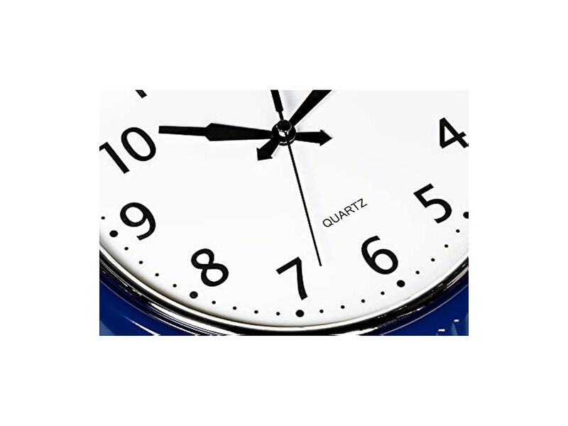 Retro Navy Blue Vintage Wall Clock 5 Inch Silent Non Ticking Easy Read image number 2