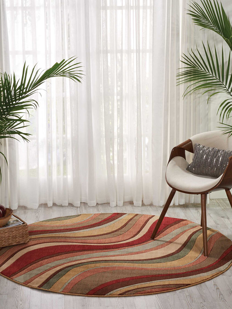 Somerset ST81 Multicolor 5'6" x Round Rug