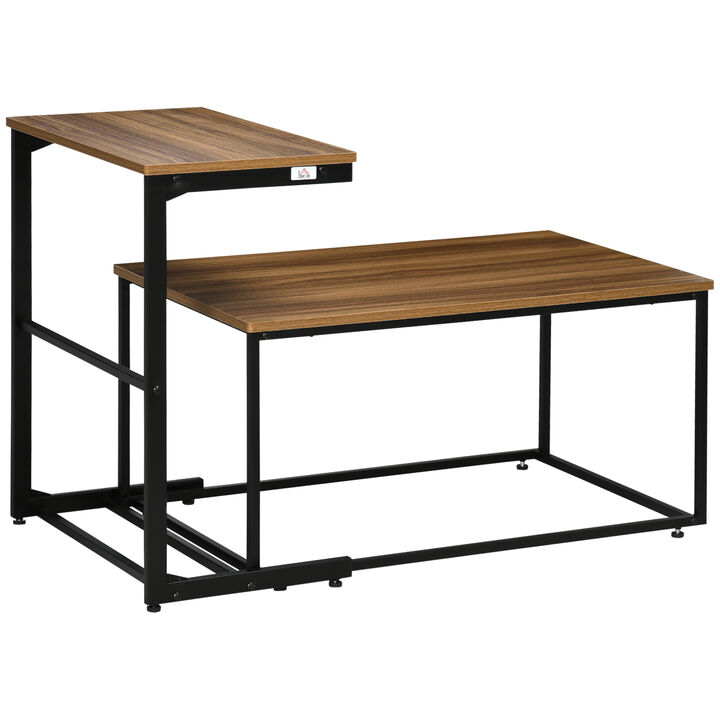 Industrial Style Nesting Tables Set of 2 with Metal Frame for Living Room