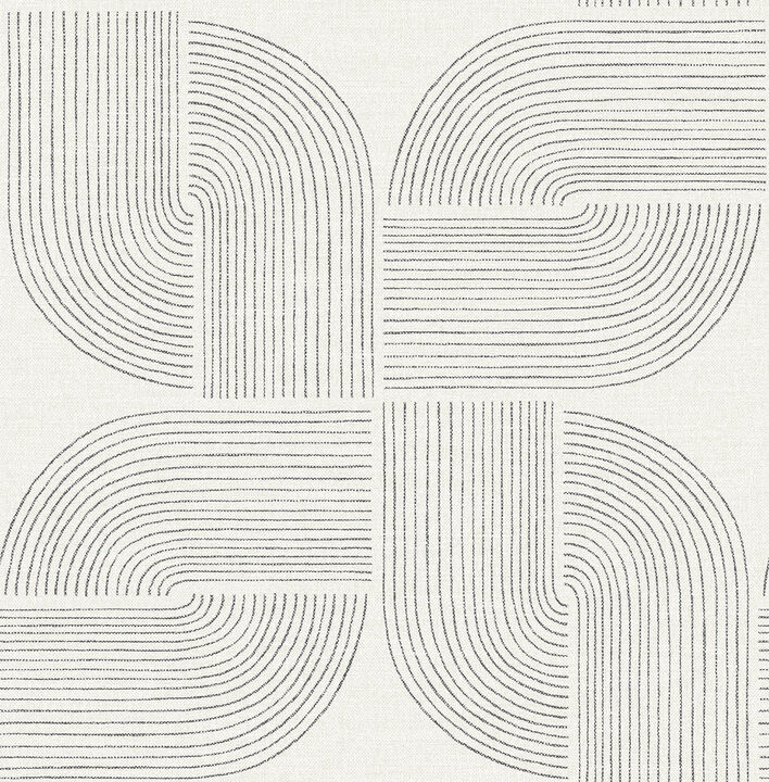 Savoye Black Spiral Arches Wallpaper