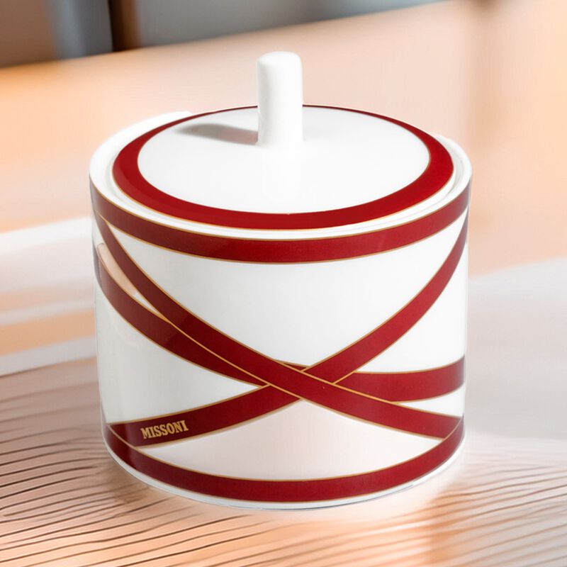 Sugar Pot NASTRI BORDEAUX, diam. 3.39", H 3.54" image number 1