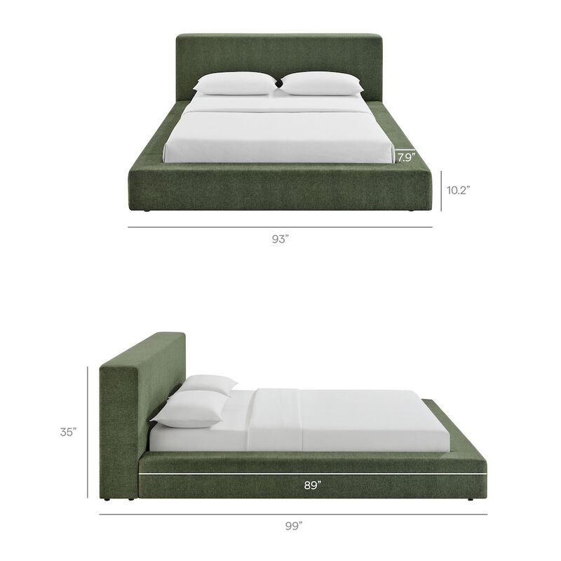 Luma Chenille Upholstered King Platform Bed Frame image number 2