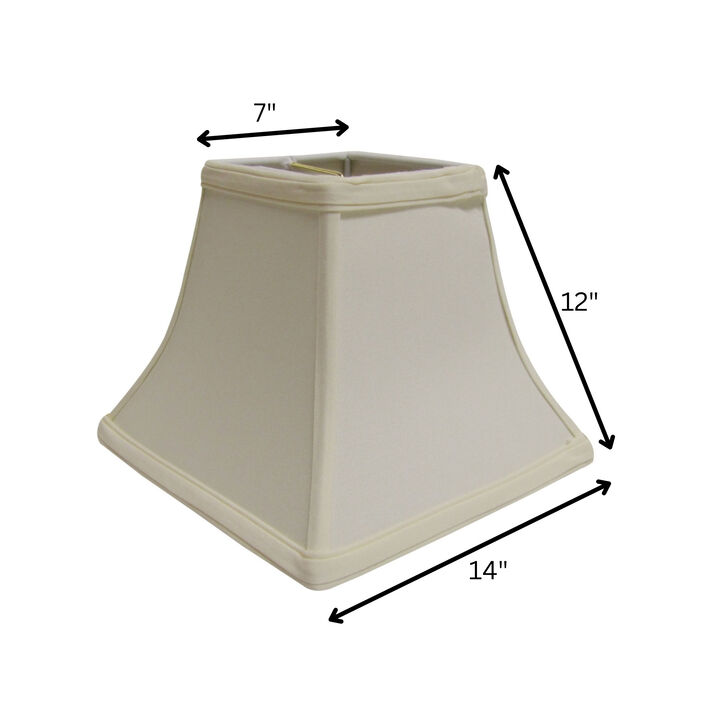 Hivvago 14" Ivory Square Bell No Slub Lampshade