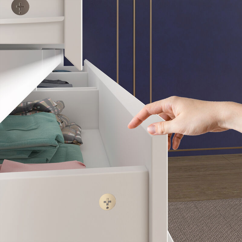 FUFU&GAGA Modern 12-Drawer Dresser with Ample Storage and Sleek Design for Bedroom (63" W x 31.9" H x 15.7" D) White