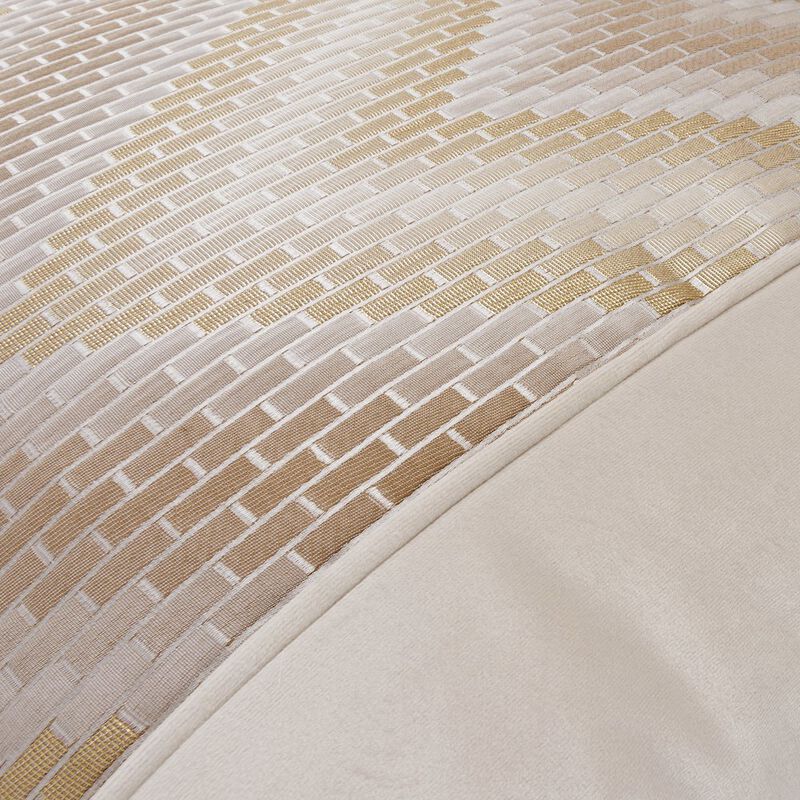 Michael Amini GLAMtastic Infinity 21 Pieced Pillow, Set of 2 - Cream/Gold