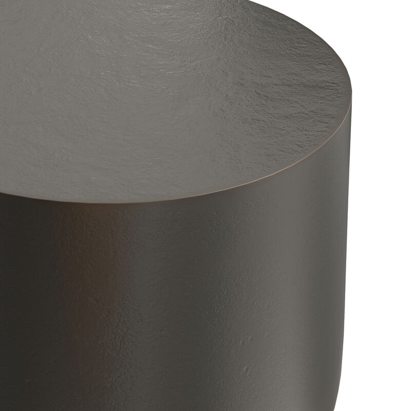 Anthony Contemporary 14 inch Wide Cast Aluminum Side Table in Antique Bronze/Antique Brass, Fully Assembled