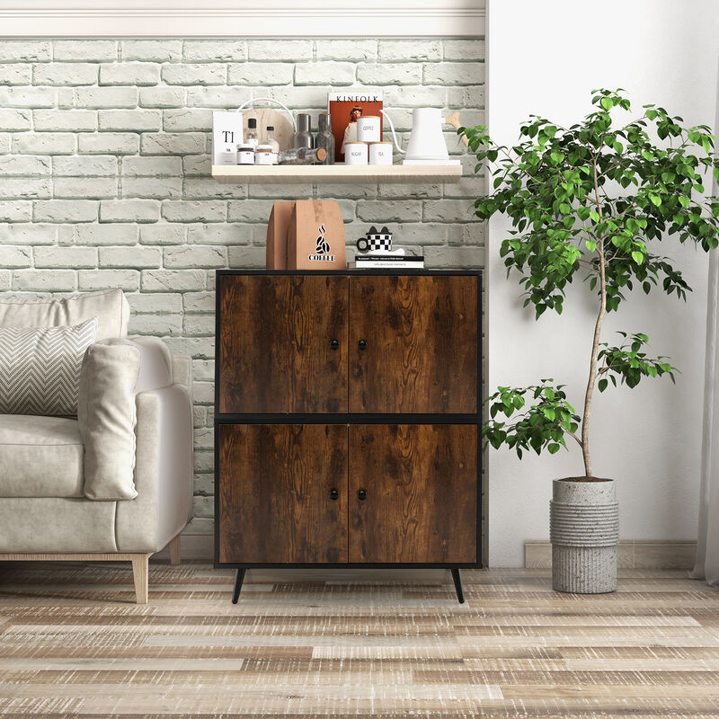 Industrial Cat Litter Box Enclosure with Divider and Cat-Shaped Entries