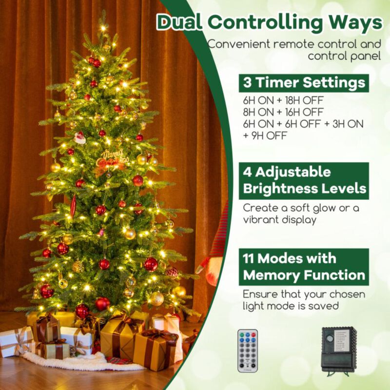 Hivvago Pre-Lit Artificial Christmas Tree with Warm White LED Lights