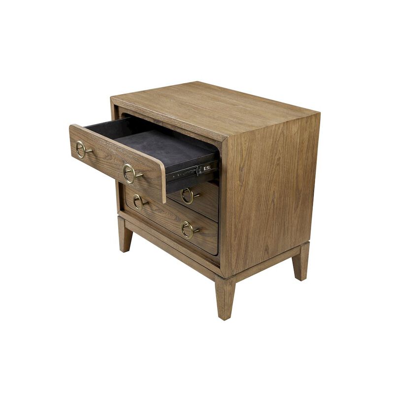 Aurora 3 Drawer Nightstand W/ USB - Latte