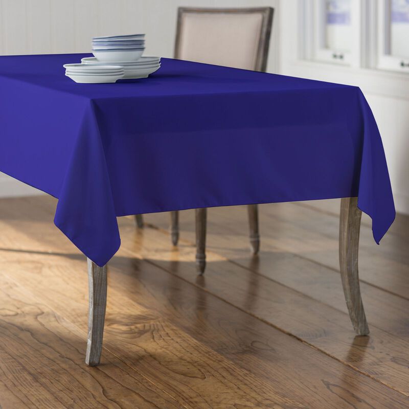 60x84 Inch Rectangular Polyester Poplin Tablecloth for Dining Table image number 1