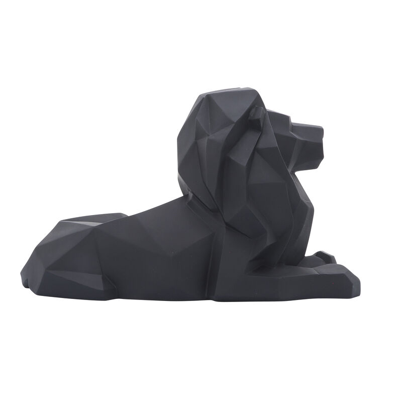 Resin 13" Laying Lion, Black image number 2