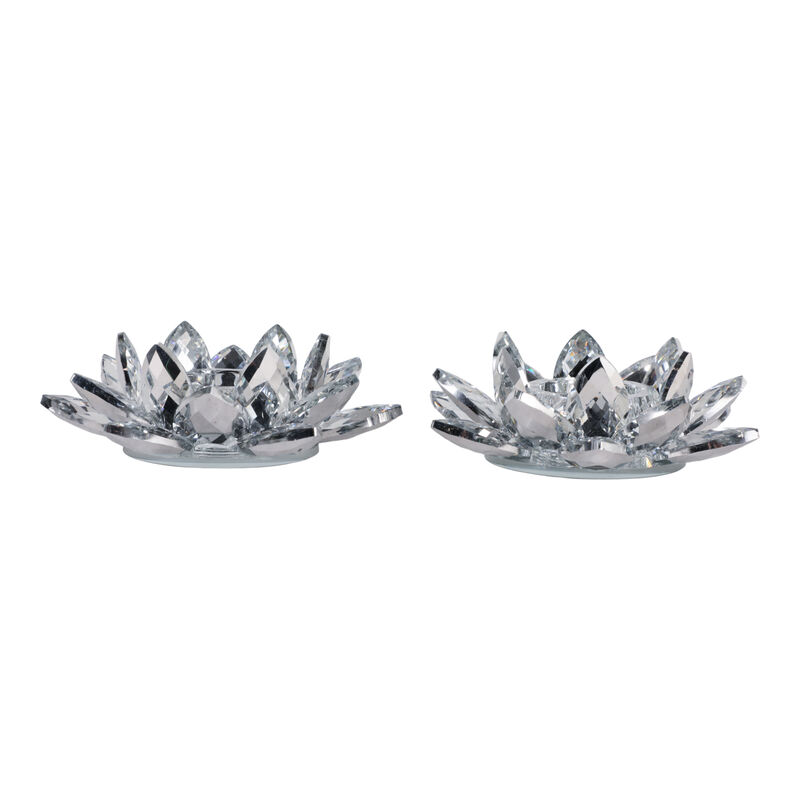 S/2 Silver Crystal Votive Candle Holders, 6'' image number 3
