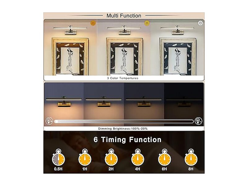 5000mAh Light Battery Operated 16 Inch Antique Bronze Wireless Rechargeable image number 2