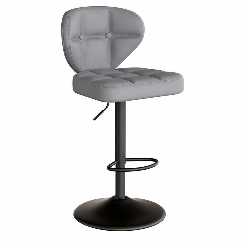 PU Leather Swivel Bar Stools Set of 2, Modern Hydraulic Adjustable Counter Height Stools, Steady Water Resistant Iron Frame 360&deg; Kitchen Island Chairs image number 0