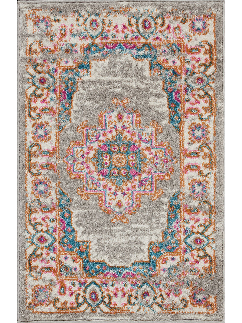 Passion PSN03 Gray 1'10" x 6' Rug image number 0