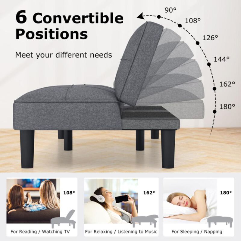 Hivvago Convertible Folding Futon Sofa Bed with 6-Position Adjustable Backrest