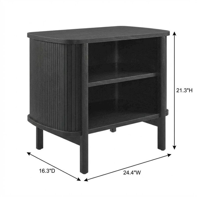Nightstand with Open Storage in Black, for Bedroom Living Space image number 1
