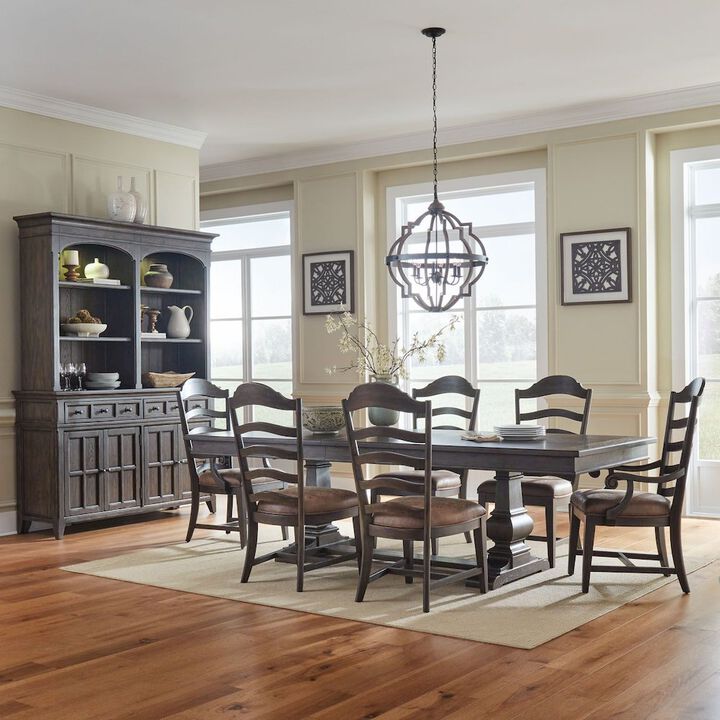Liberty Furniture Paradise Valley Paradise Valley Alt 7 Piece Trestle Table Set - Saddle Brown