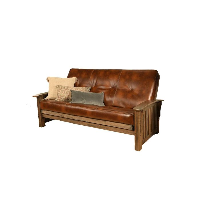 Washington Frame-Rustic Walnut Finish-Oregon Trail Saddle Mattress