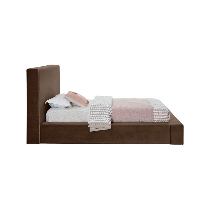 Meridian Furniture Dorian Brown Velvet Twin Bed
