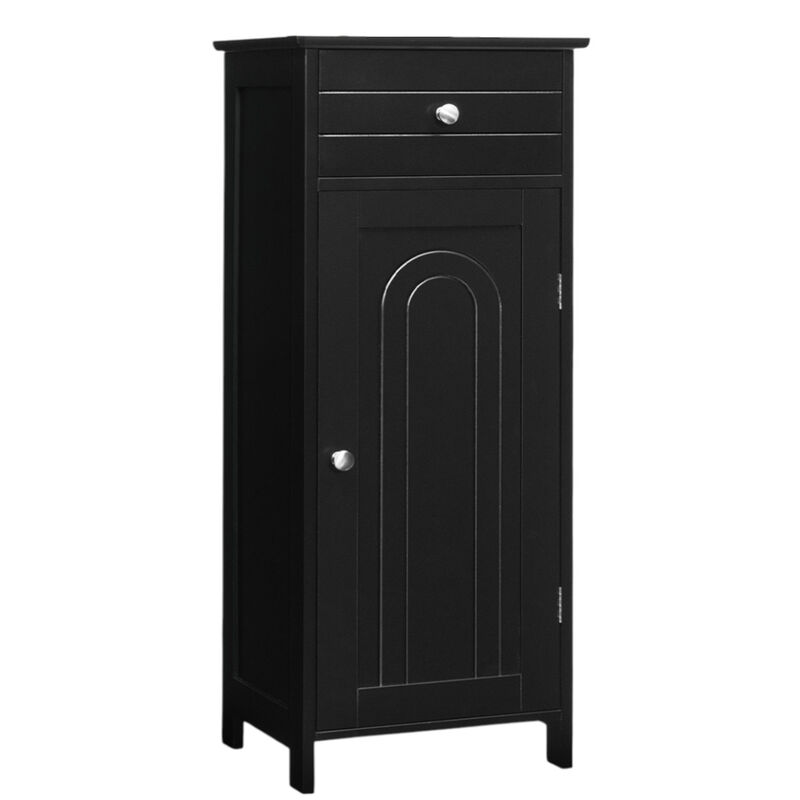 Free-Standing Wooden Storage Cabinet with Drawer and Open Shelf image number 0