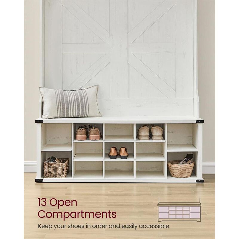 Hall Tree with Bench and Shoe Storage image number 5
