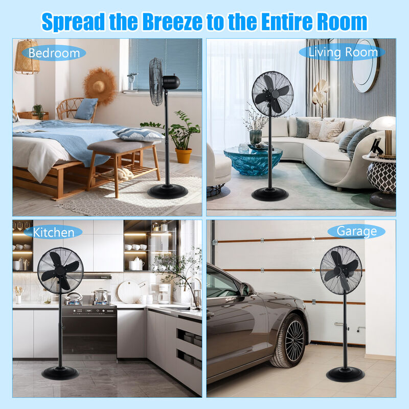 Pedestal Standing Fan Oscillating Pedestal Fan with 3 Speeds and Adjustable Height