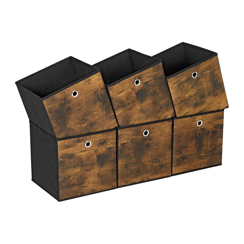 Foldable Storage Organizer Boxes &ndash; Set of 6 Storage Cubes for Clothes
