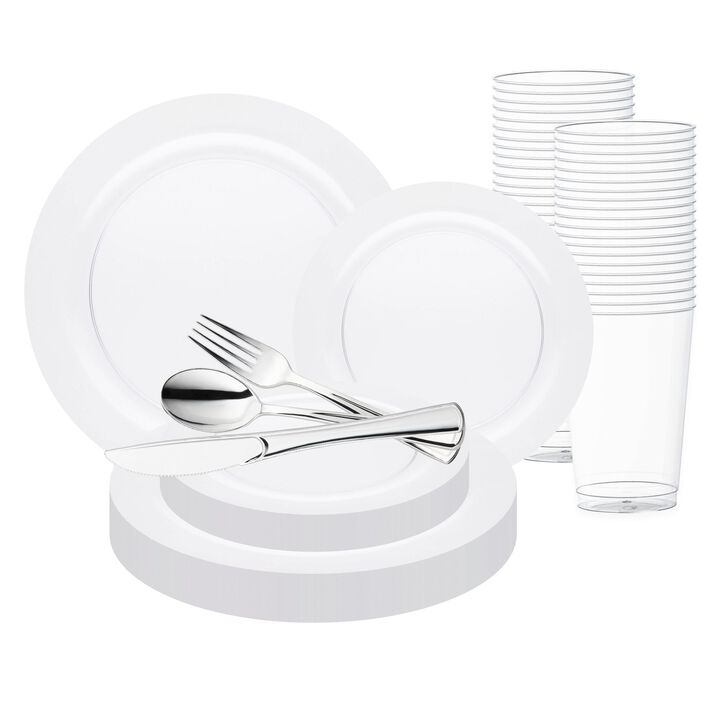 Clear Economy Round Plastic Wedding Value Set (60 Sets)