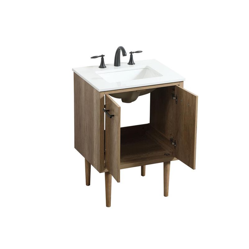 Elegant Kitchen and Bath 24 inch Single bathroom vanity in natural oak