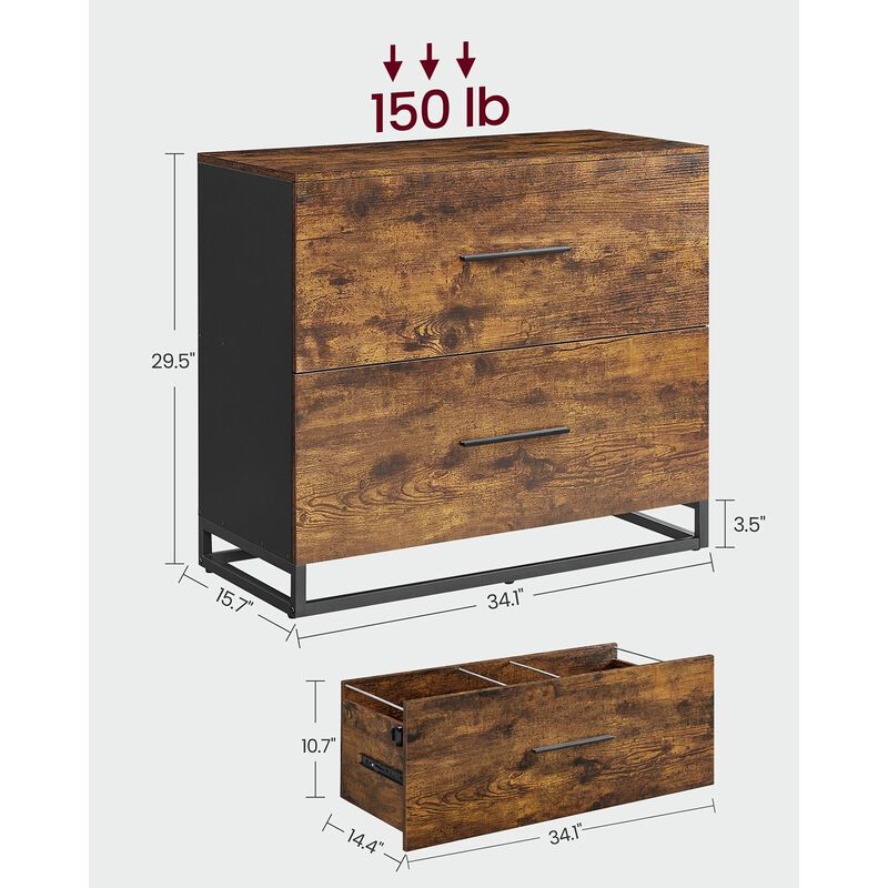 File Cabinet with 2 Drawers Sleek and Practical Office Storage Solution