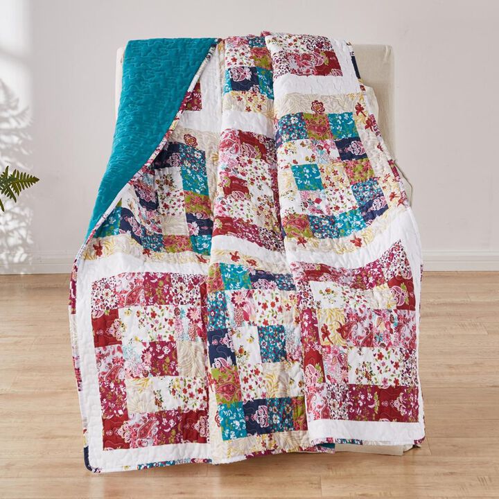 Greenland Home Fashions Harmony Quilted Throw Blanket - 50x60", Teal