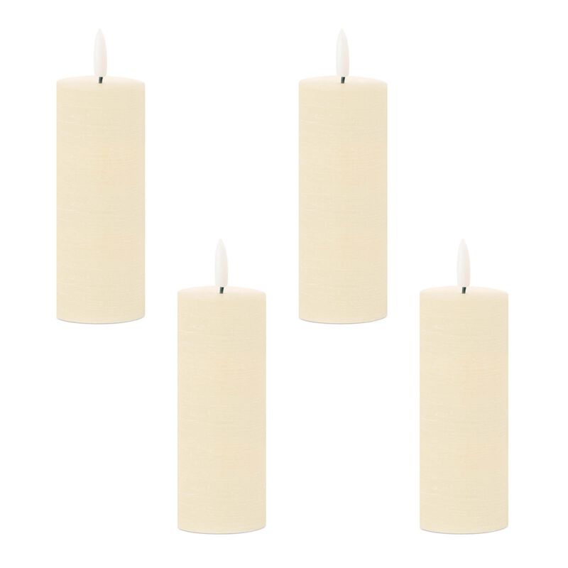 Set of 4 Wick Pillar Candles – Classic Unscented Candles for Table Decor, Holidays & Everyday Use