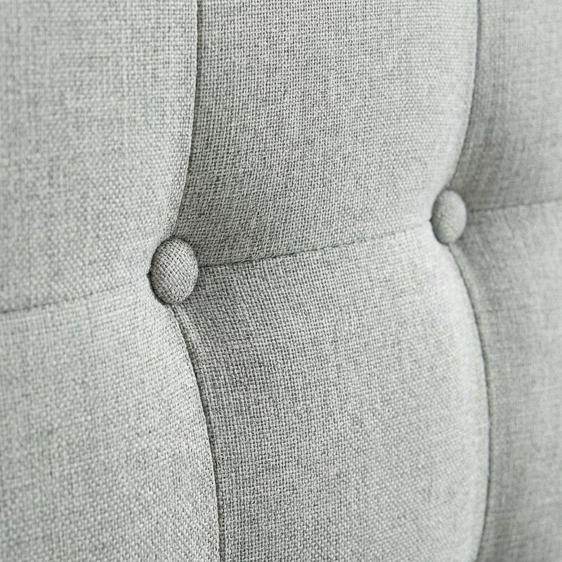 Upholstered Fabric Twin Headboard in Neutral Tone with Padded Design image number 4