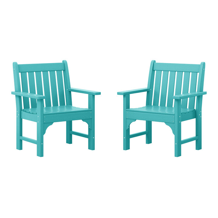 WestinTrends Outdoor Patio HDPE Adirondack Dining Arm Chairs (Set of 2).