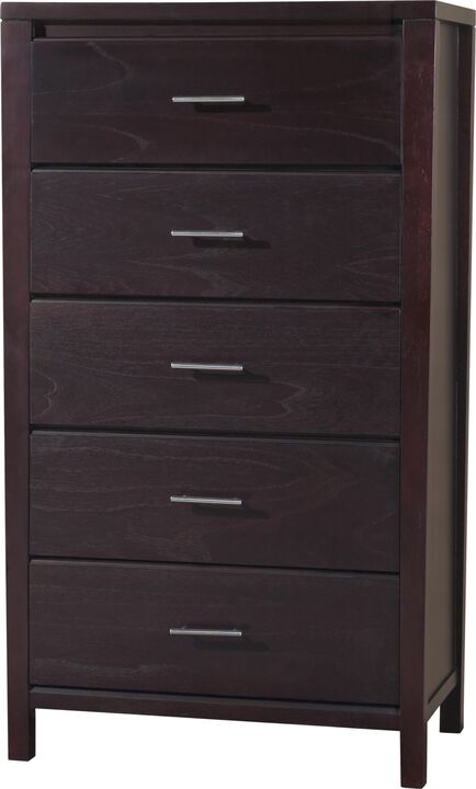 Nevis Five Drawer Chest in Espresso