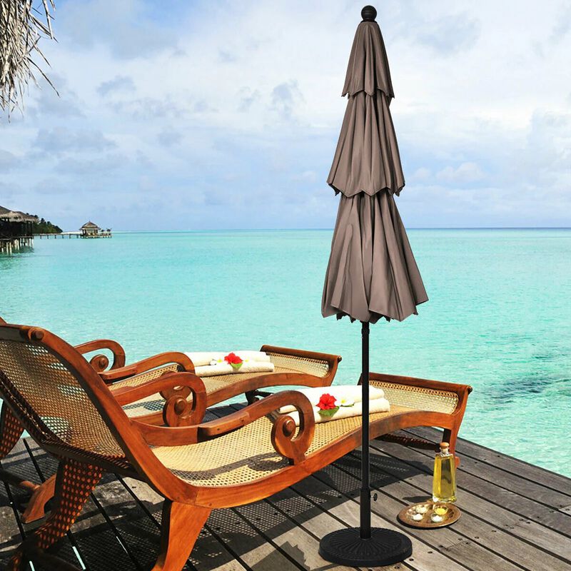 Mondawe 10 Feet 3 Tier Outdoor Patio Umbrella with Double Vented