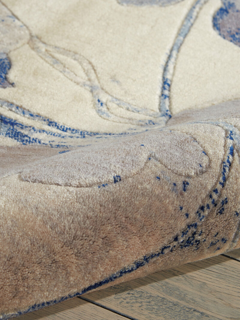 Somerset ST18 Ivory/Blue 5'6" x Round Rug