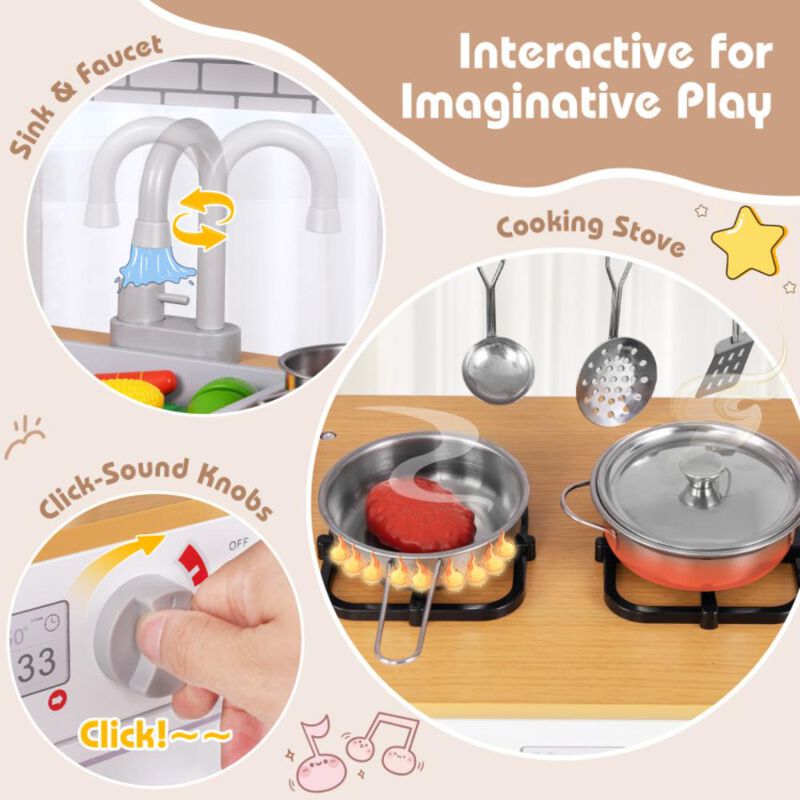 Hivvago Toddler Pretend Play Kitchen Toy with Stove for 3+ Boys and Girls