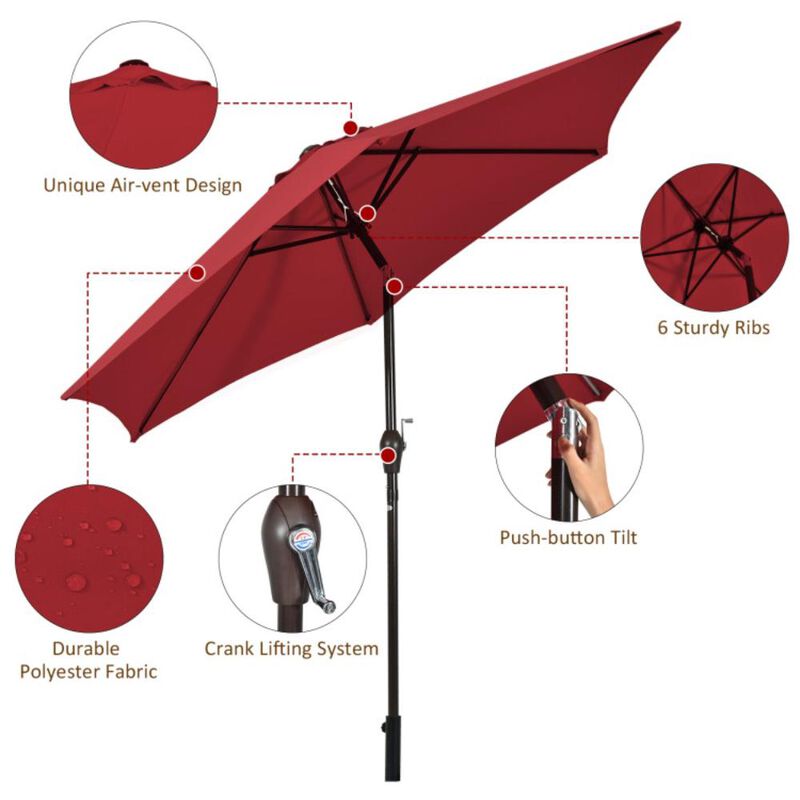 Hivvago Outdoor Patio Umbrella with Tilt Adjustment and Crank