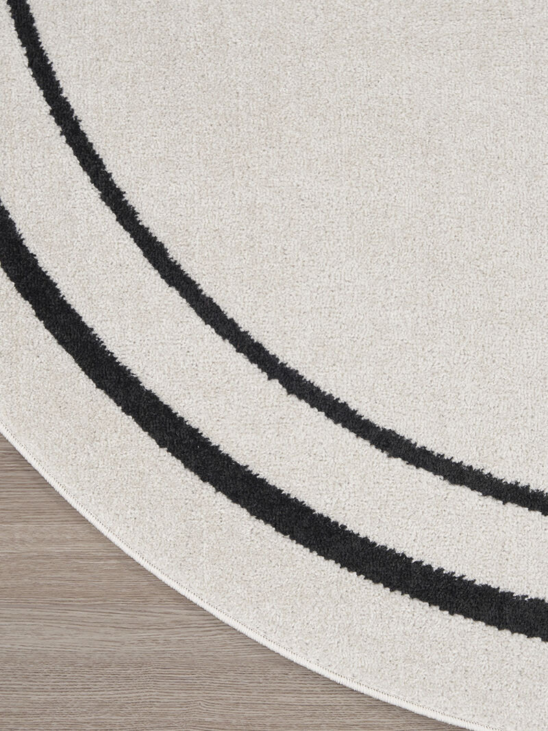 Nourison Essentials NRE02 Ivory/Black 8' x Round Rug image number 6