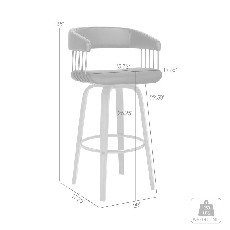 HomeRoots Faux Leather Counter Stool with Armrests and Bucket Seat image number 6