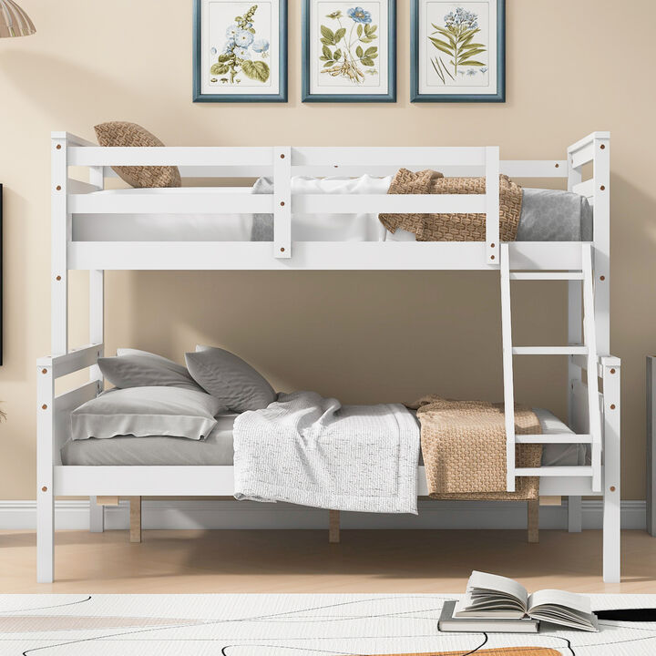 Whisen Twin over Full Bunk Bed with ladder, Safety Guardrail, Perfect for Bedroom