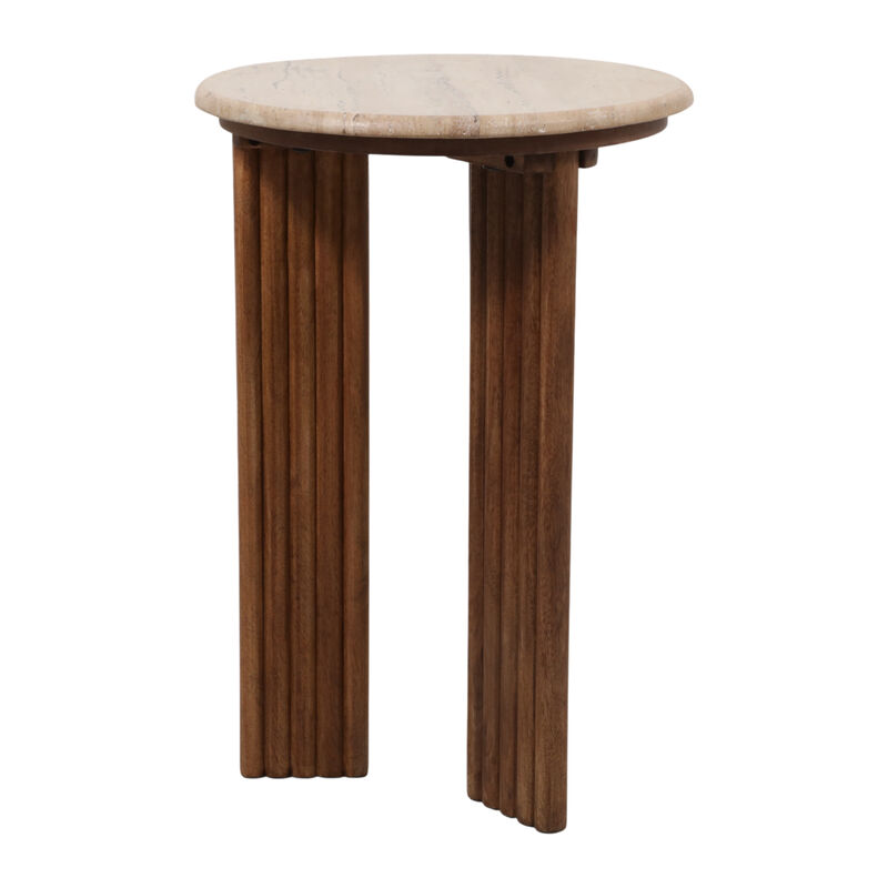 Travertine Top Accent Table image number 2