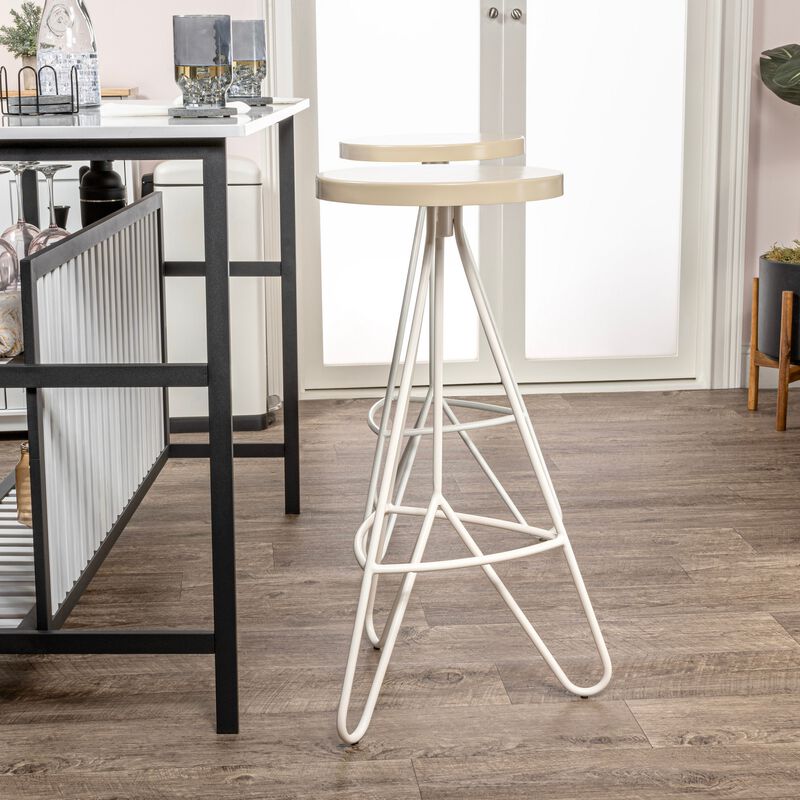 Trinity Modern Industiral Iron Tripod Backless Bar Stool