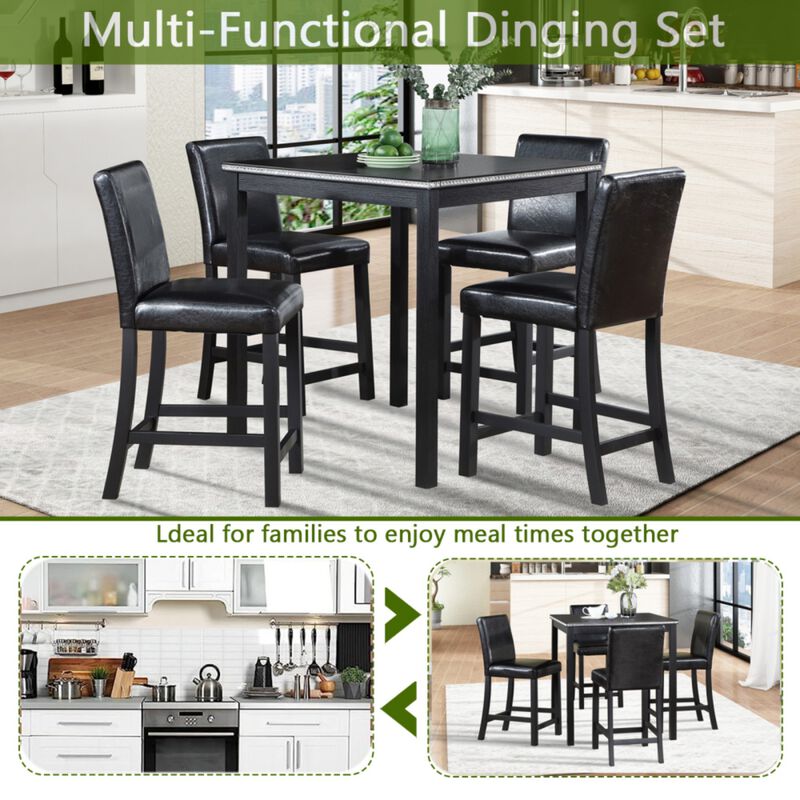 Zograk 5‑Piece Counter Height Dining Table Set image number 2