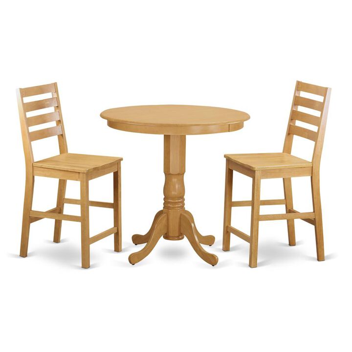 3 Pc counter height Table and chair set - high top Table and 2 Dining Chairs.