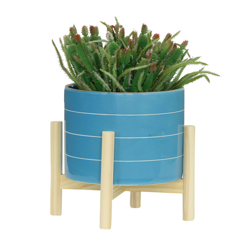 8" Striped Planter image number 3